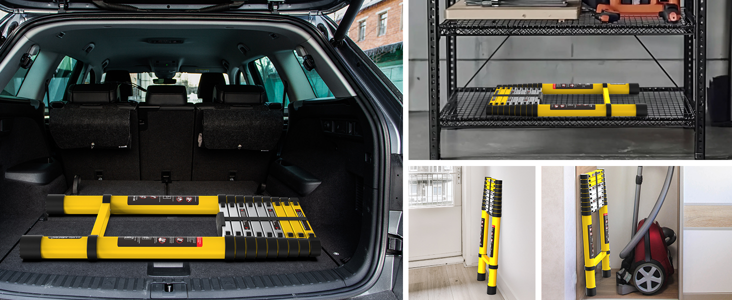 12.5ft Aluminum Extension Folding Telescopic Ladder