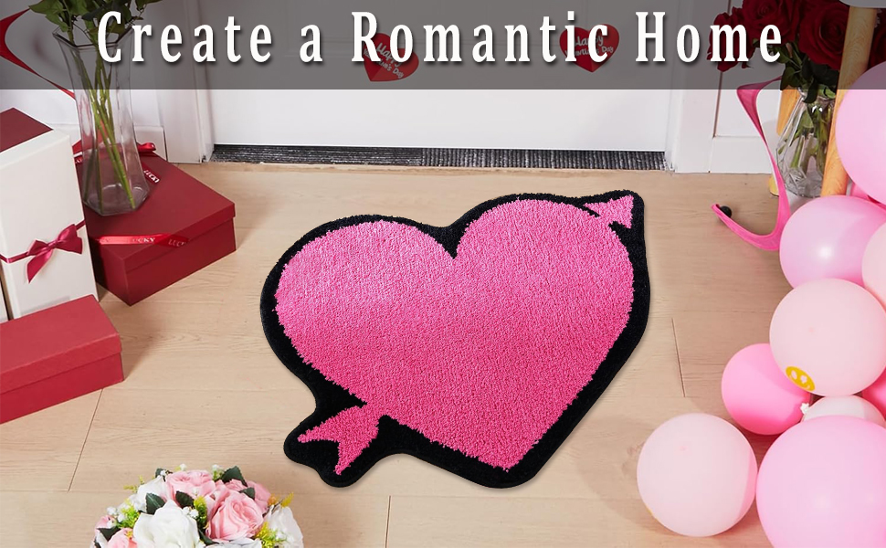 Valentine's Day Bathroom Rug Non-Slip Floor Mat for Bathroom Kitchen