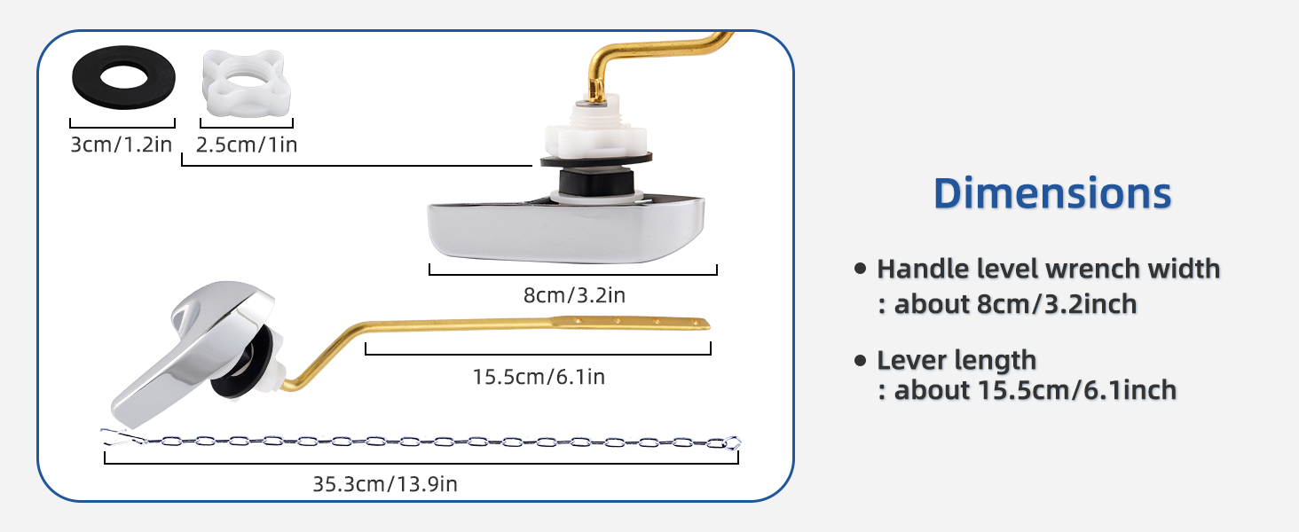 Hibbent Toilet Handle Replacement, Side Mount Tank Flush Lever Handle Compatible with Kohler