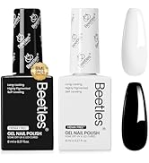 Beetles Black White Gel Nail Polish Kit - 2 Colors Hema Free Soak Off UV Gel Polish Set Same Colo...