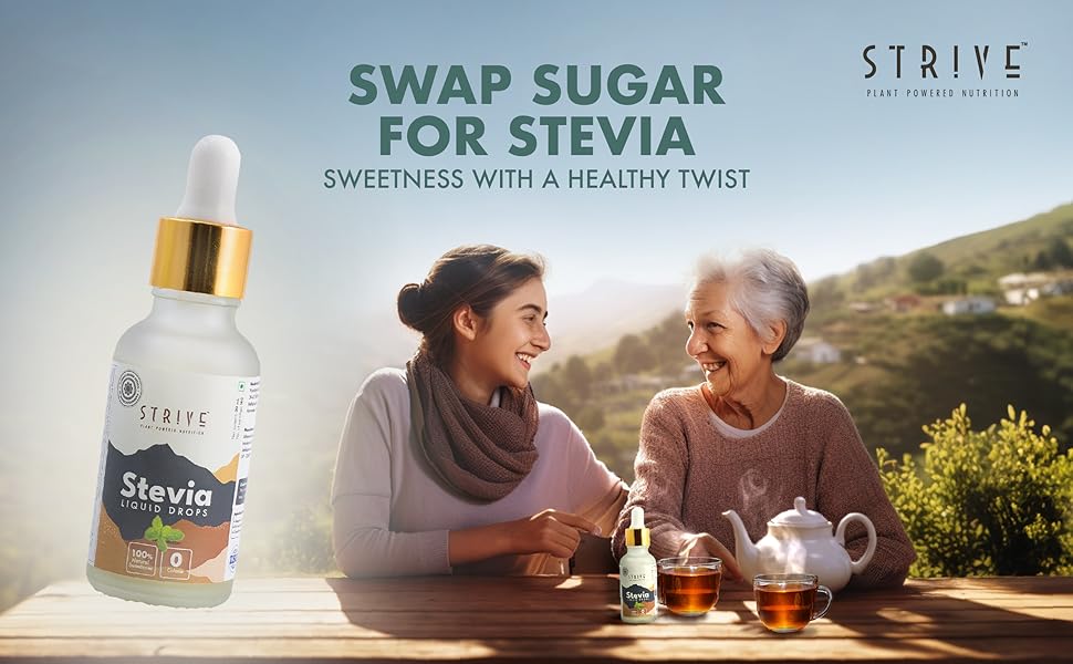STRIVE Stevia Leaf Extract Liquid Drops Natural SugarFree Zero