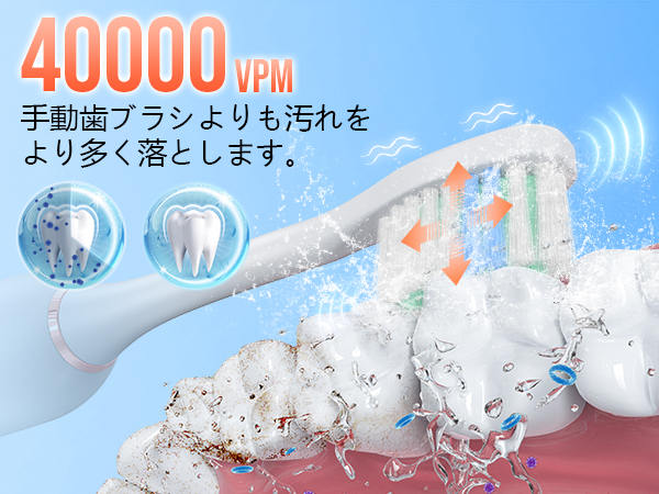 Amazon.co.jp: 電動ハブラシ 音波式ブラシ 電動歯ブラシ横振り