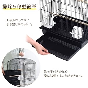 高級ヒノキ製ケージ、引き出し式、格安。 Amazon | iimono117 鳥かご インコ 大型 (高さ93×幅45×奥行35cm