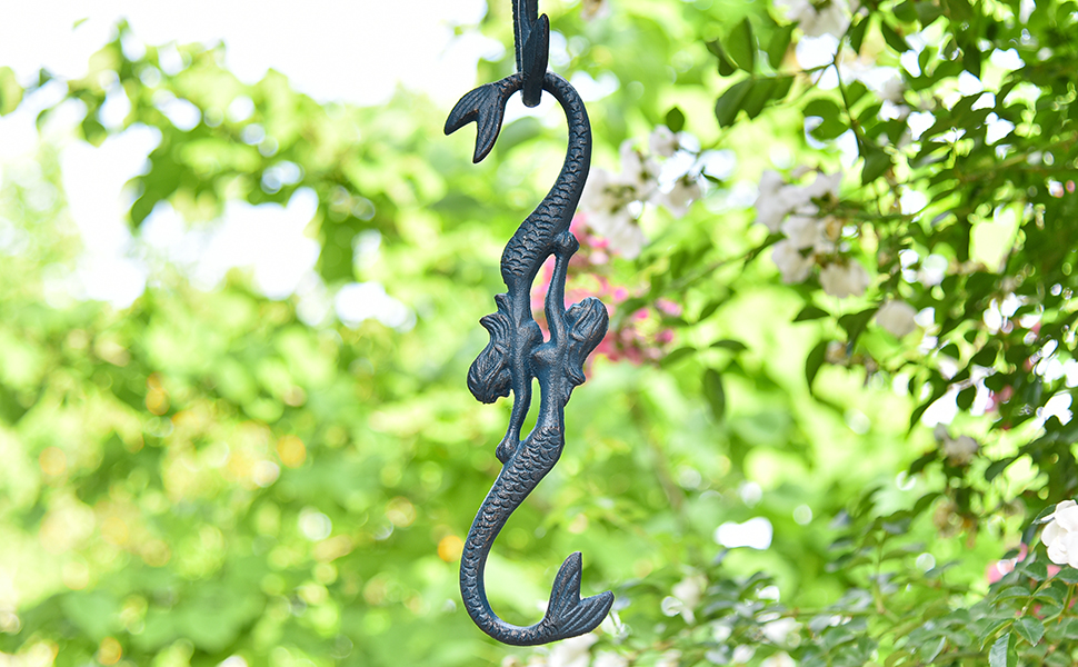 Sungmor Cast Iron Plant Hangers, 2PC Mermaid & 11 Inch