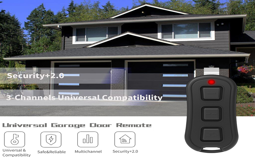 Universal Garage Door Opener Remote Control 893MAX 893LM, 3Button up to Control 3 Doors