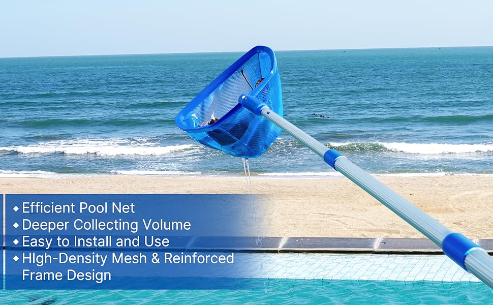 LEVOTIYER Pool Skimmer Pool Net with 3 Section Pole