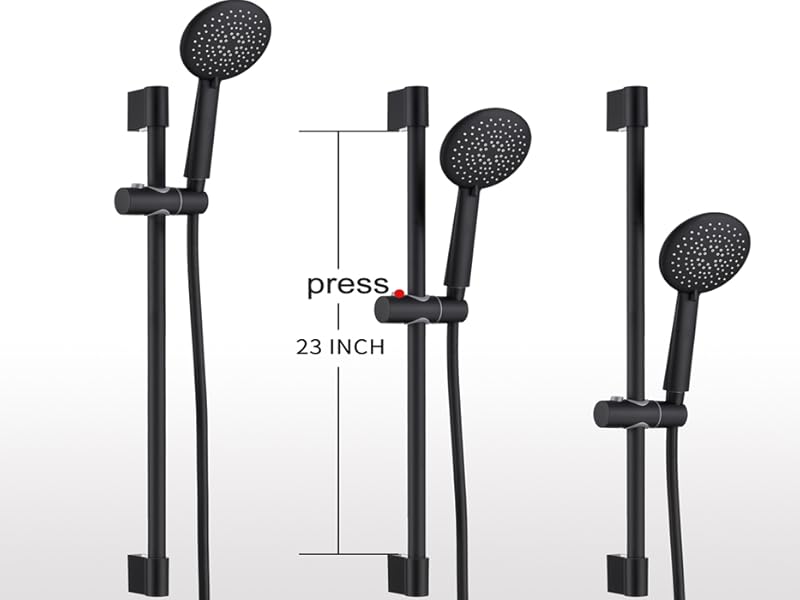 Gabrylly Shower System, Slide Bar Shower Faucet Set Complete with High