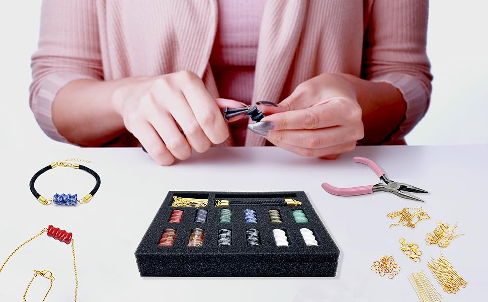 ygorios Jewelry Making Kit 12 PCS Screw Crystal Beads for Jewelry Making, Beads