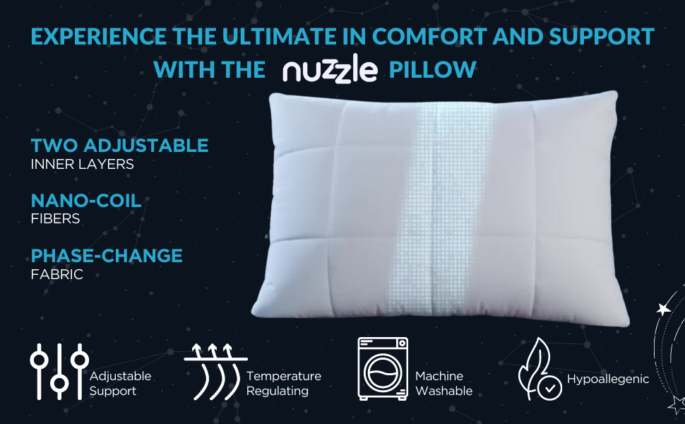 Nuzzle Bed Pillow for Sleeping Washable Luxury King Size