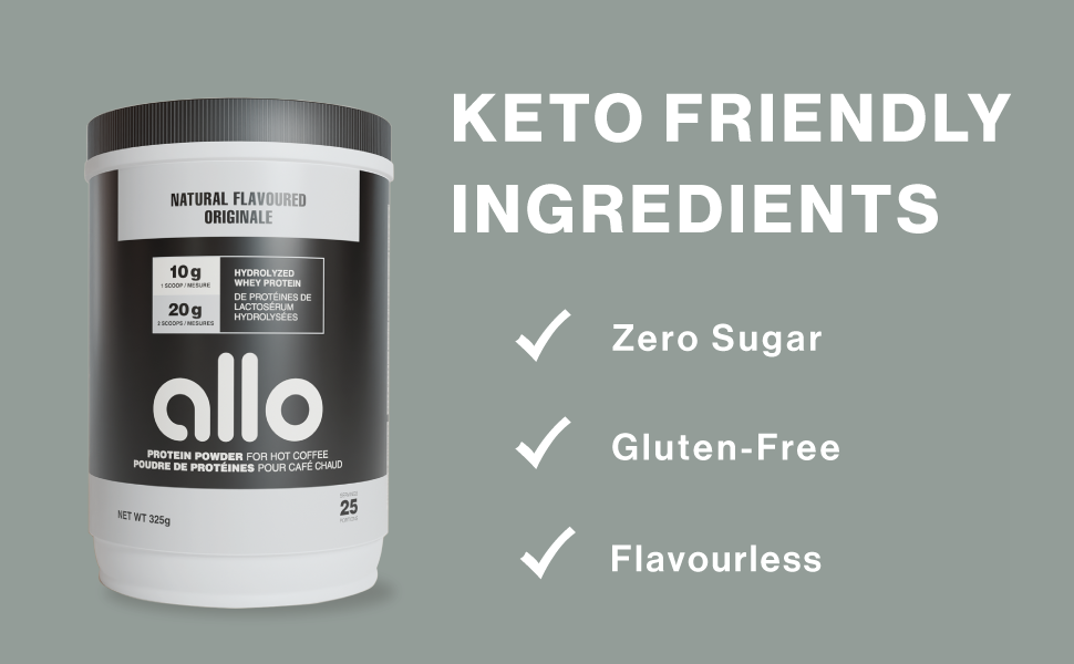 Allo Natural High Protein Powder Tub for Hot Coffee GlutenFree