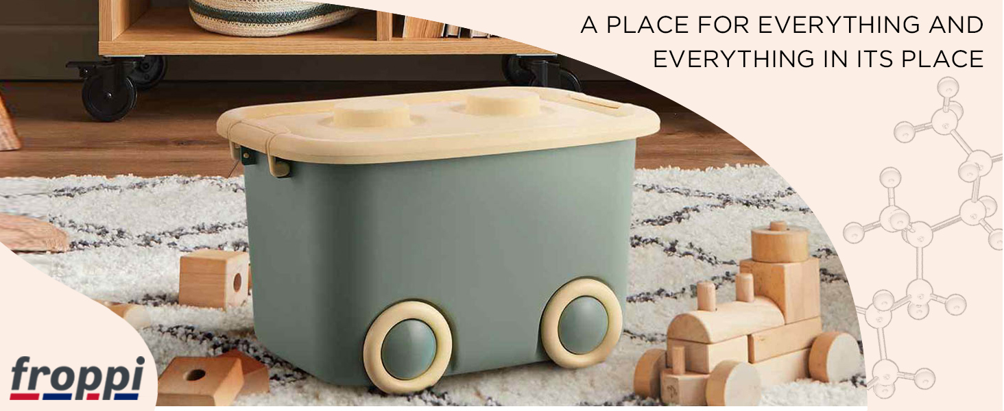 Froppi plastic toy boxes on wheels toy storage unit