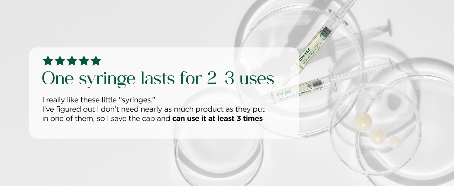 One syringe lasts for 2-3 uses