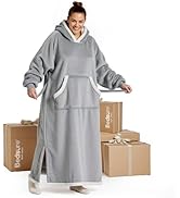 Bedsure Wearable Blanket Hoodie, Long Hooded Blanket Sweatshirt as Christmas Birthday Gifts for W...