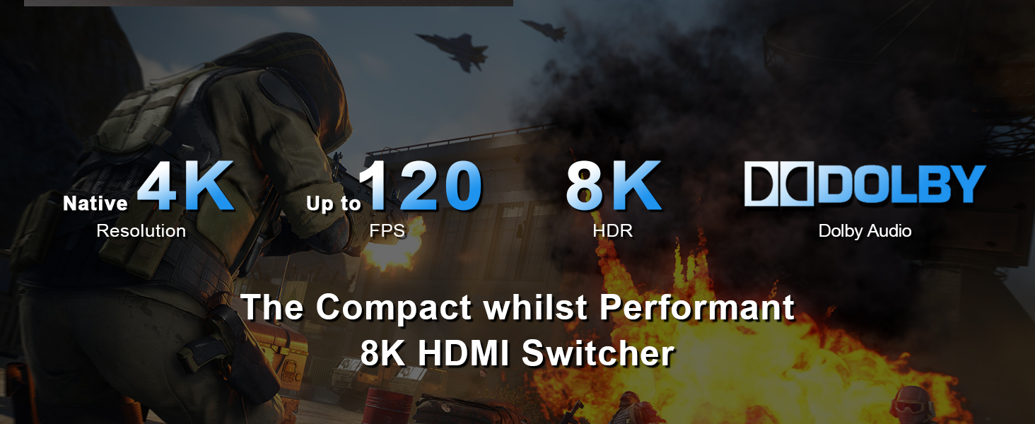 Amazon.com: HDMI 2.1 Splitter 4K 120Hz 8K 60Hz 1 in2 Out VRR ALLM HDCP2 ...