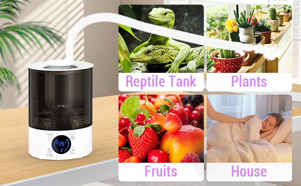 Reptile Fogger with UV Light, Top Fill Reptile Humidifiers