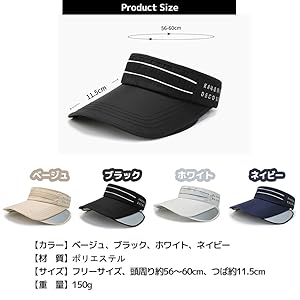 Amazon | [FUPUTWO] サンバイザー メンズ UVカット キャップ