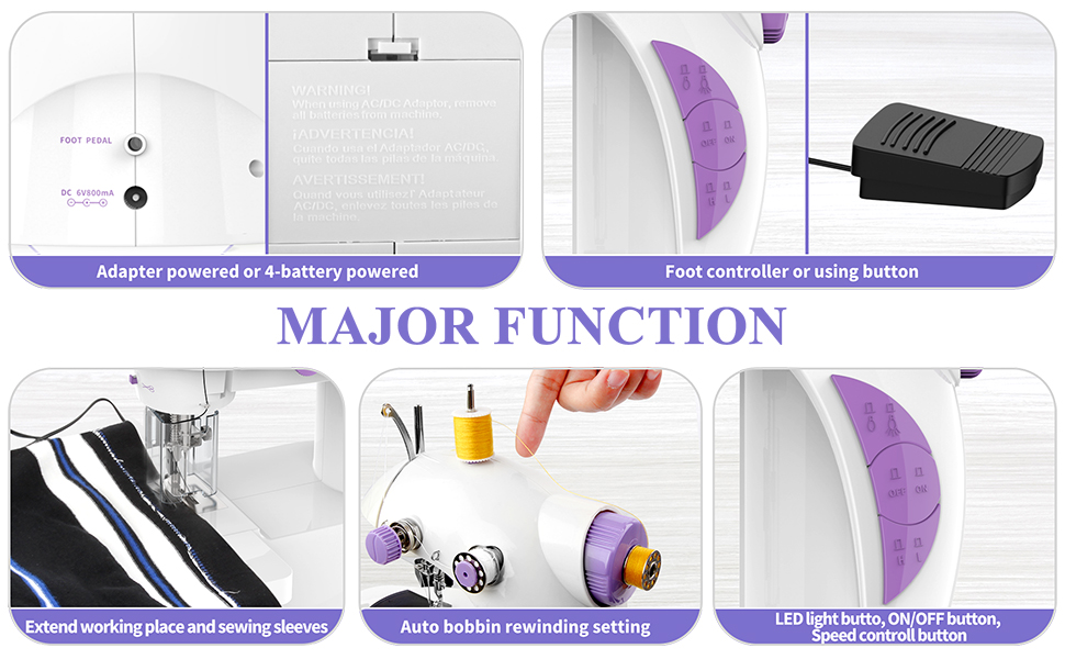 KPCB Tech Sewing Machine with 42pcs Sewing Kit, Mini Sewing Machine