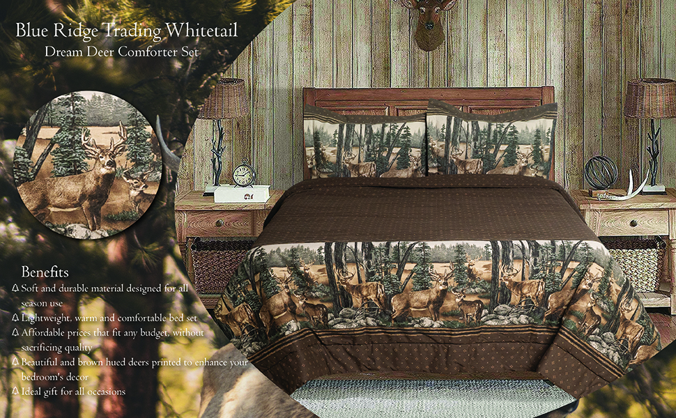 Blue Ridge Trading Whitetail Dream Deer Comforter Set 3