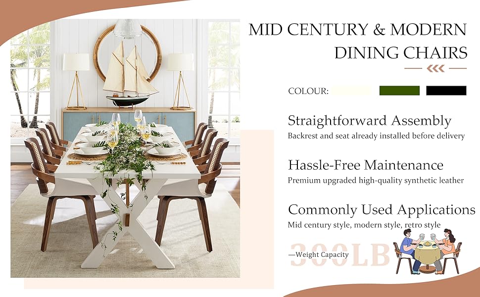 Set of 2 Retro Walnut Dining Chairs Kitchen & Dining