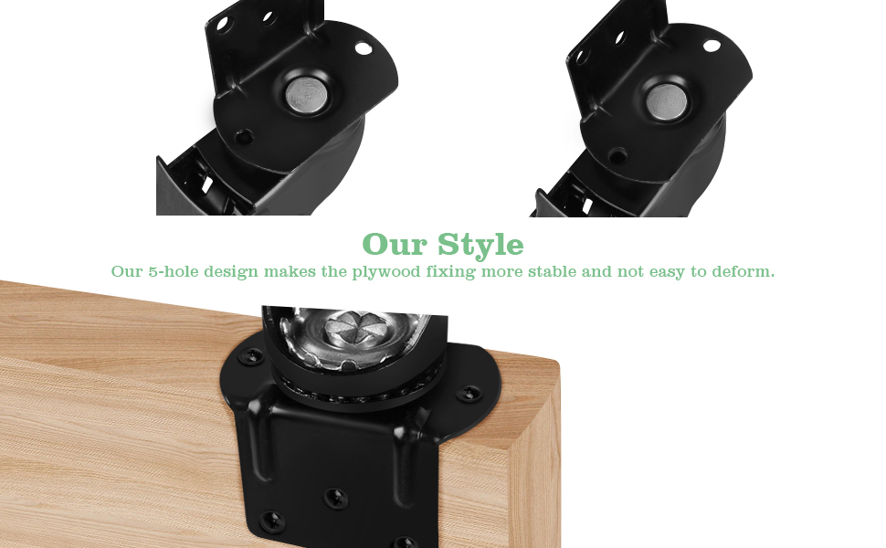 MALLLALA Set of 4 Caster Wheels, 2 inch LShaped Industrial Casters