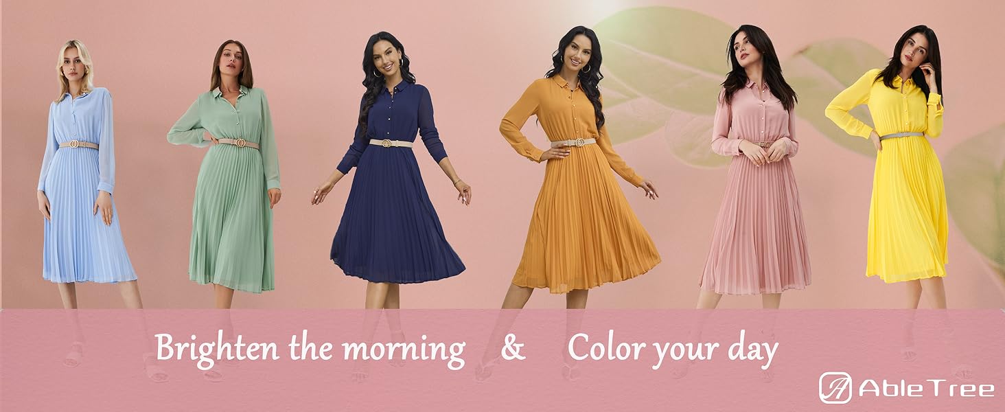 pleated shirt dress elegant for women