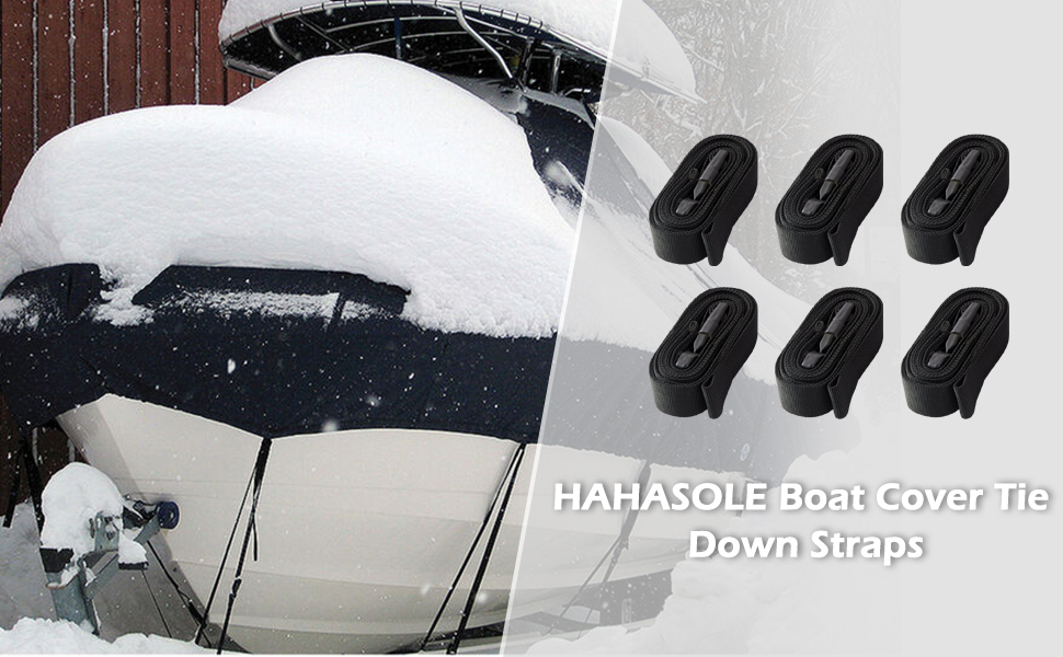 HAHASOLE Tie Down Boat Cover Straps, 6 Pack1''Lx96''W