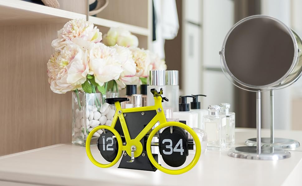 Amazon.co.jp: YRO 置き時計 フリップクロック 自転車 おしゃれ