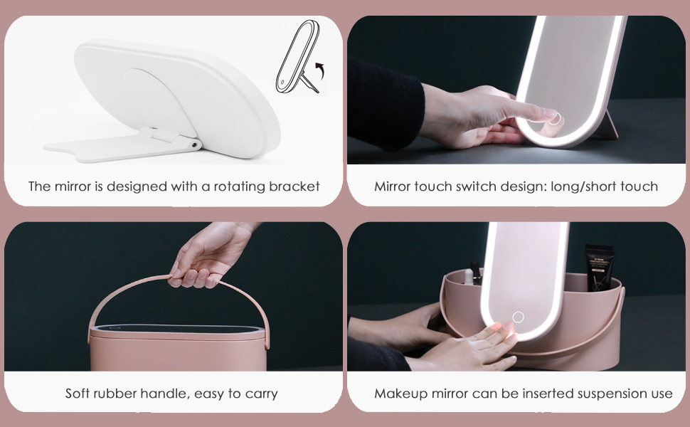 ipalmay Multifunationl Makeup Organizer Storage Box With Led Cosmetic