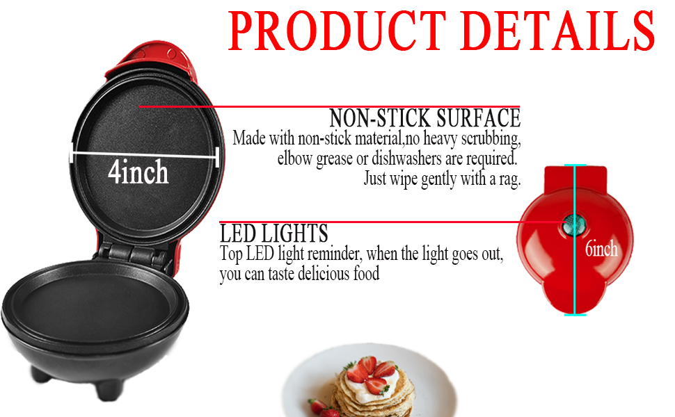 IUKOENTE Mini Electric Round Griddle, Nonstick Pancake