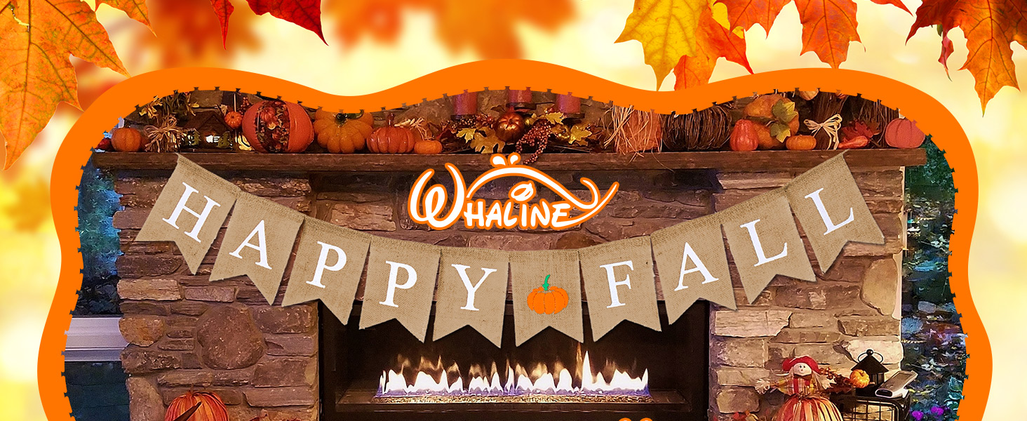 Happy Fall Pumpkin Burlap Banner