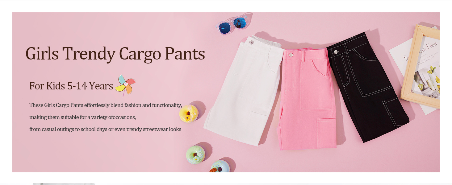 Girls Fashion Baggy Cargo Pants