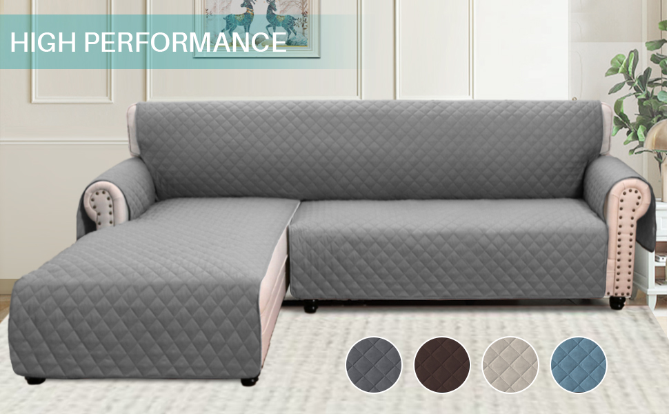 TOPCHANCES Sofa Slipcover L Shape 3pcs Reversible Sofa