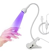 mlogiroa UV LED Nail Lamp 3W UV Lamp for Gel Nails 395 nm UV Light Gel Nail Light with Clamp Goos...