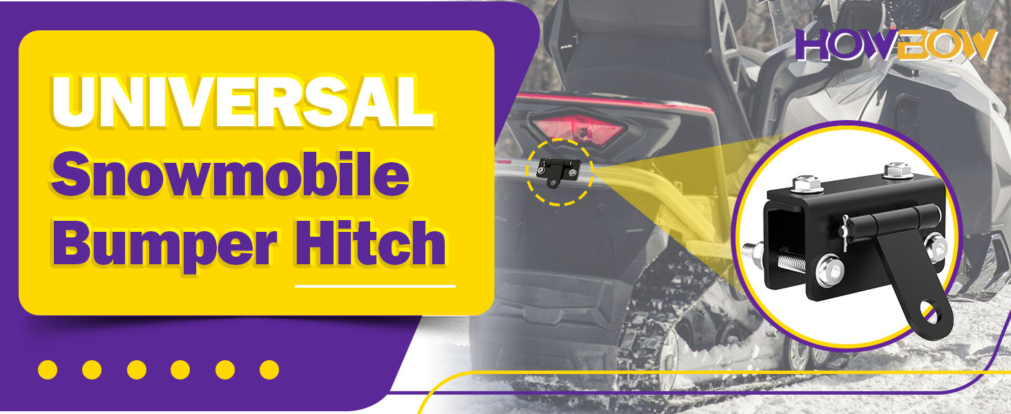 Universal Snowmobile Bumper Hitch, Adjustable Heavy Duty Steel