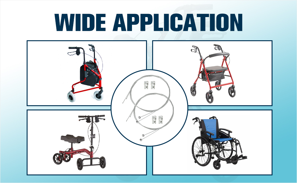FVRITO 51'' Brake Cable Kit for Rollator Replacement Parts