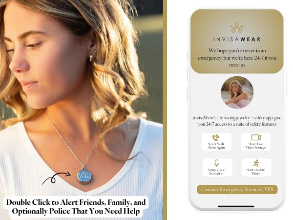 Double click to alert friends, family, and optionally police if you need help