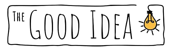 Texte simple dessiné à la main indiquant « LA BONNE IDÉE » avec une petite illustration à l'ampoule, rendu dans un style de dessin au trait noir