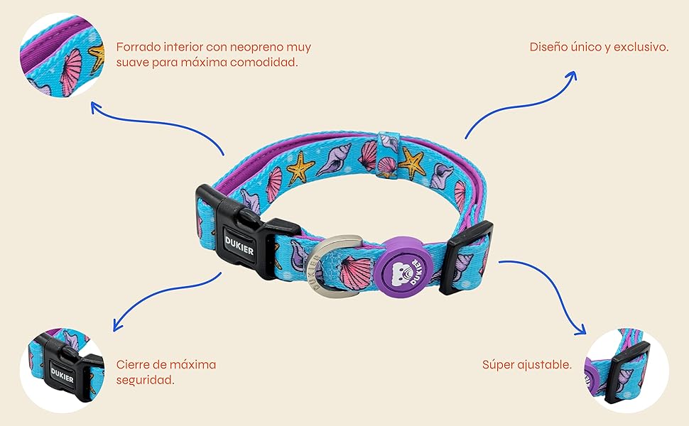 DUKIER - Dog Collar, Adjustable and Adjustable, Neoprene Pet Accessory, Heavy Duty, Unicorns, Size S 11 aplus content image