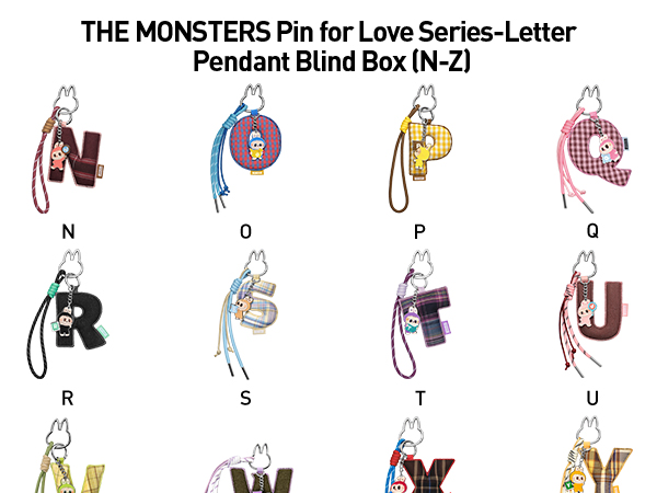 [kao様]THE MONSTERS PIN FOR LOVE (N-Z) THE MONSTERS Pin for Love Series-Vinyl Plush Pendant Blind