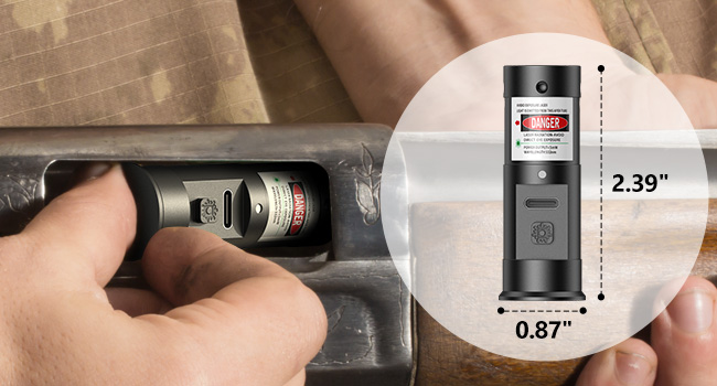Product Size of EZshoot Laser Bore Sighter for 12 Gauge Shotgun