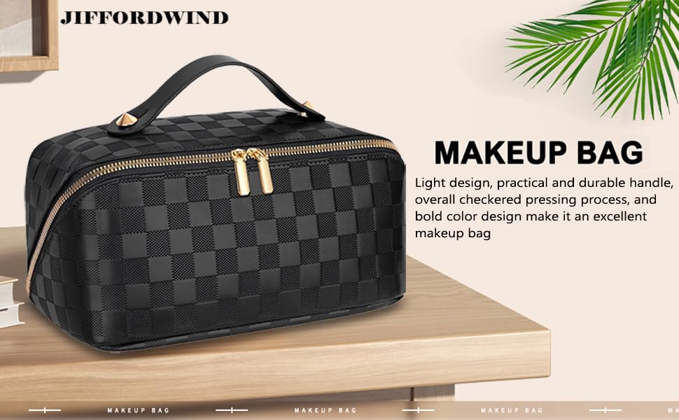 Amazon.com: Checkered Travel Makeup Bags Cosmetic Organizer