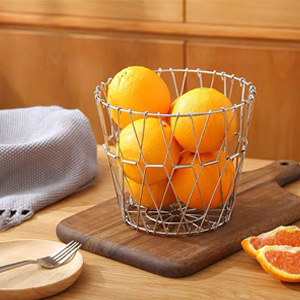 Folding fruit and vegetable basket for kitchen