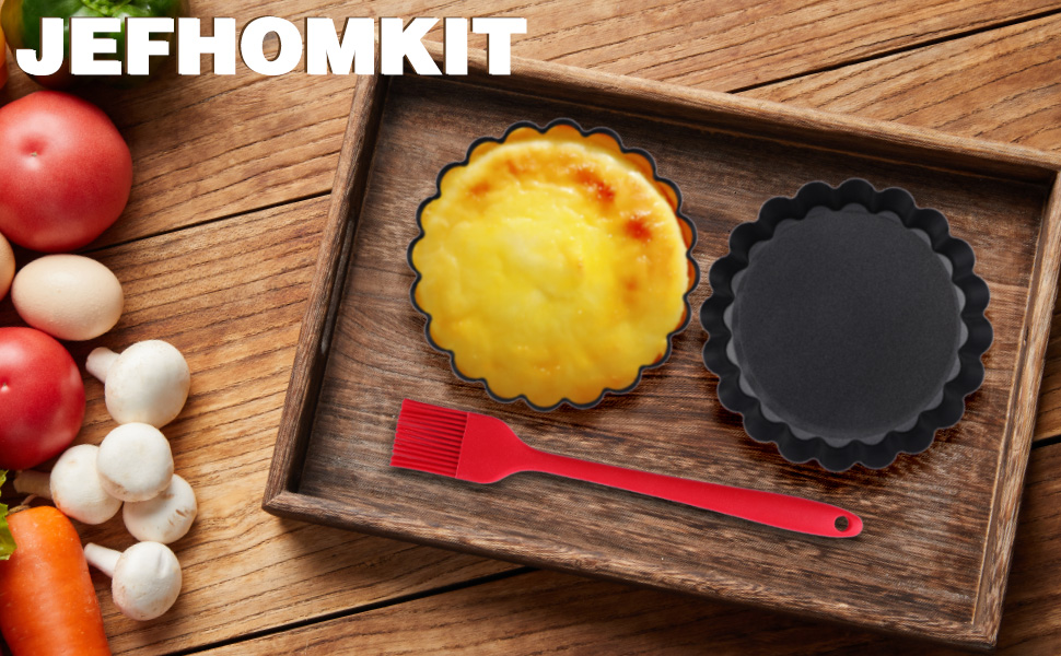 4Inch Mini Tart Pan Set of 8,NonStick Carbon Steel Quiche