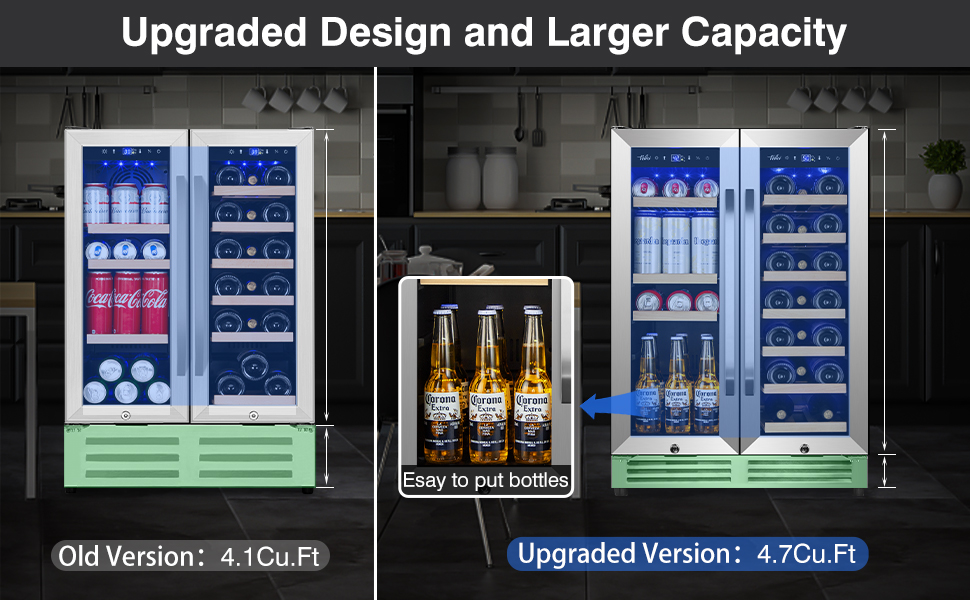 Velivi Wine and Beverage Refrigerator Upgraded, 24 Inch Beverage Refrigerator Cooler