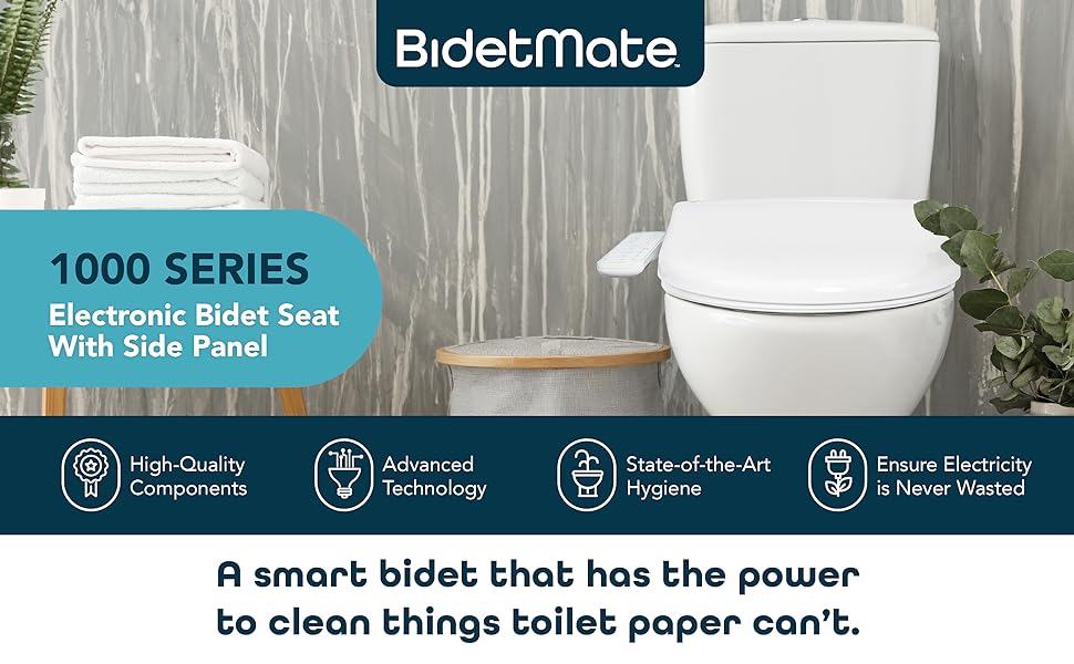 BidetMate 1000 Series Electric Bidet Heated Smart Toilet Seat with
