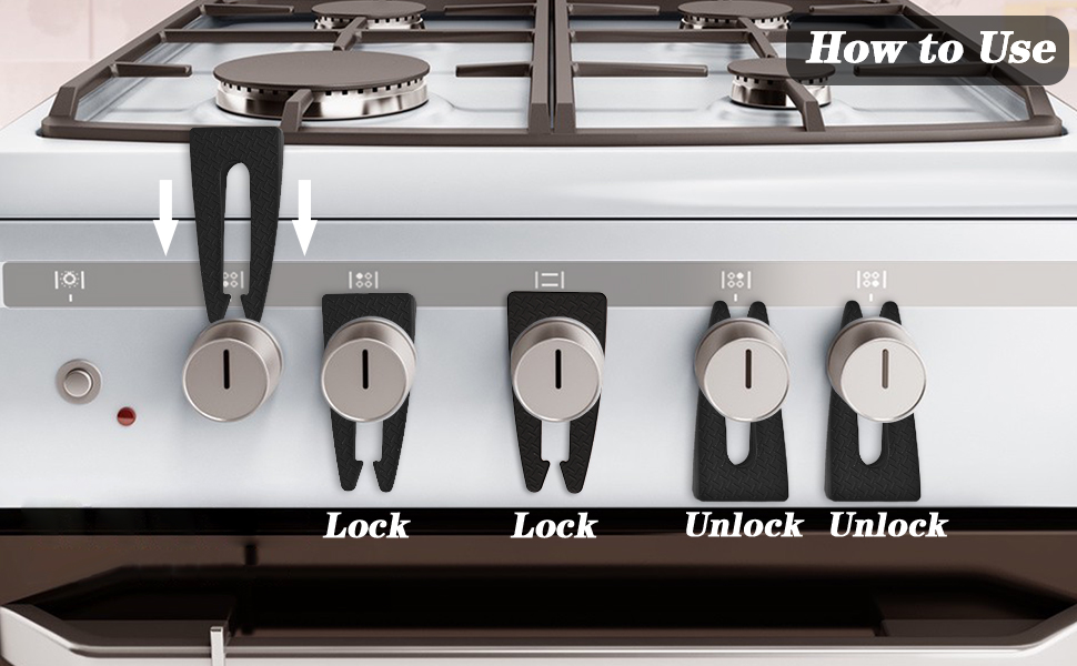 Stove Knob Covers for Child Safety, 6 Pack Gas Stove Baby Proof Knobs
