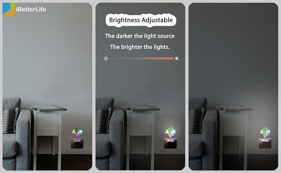 Plug-in LED Mushroom Night Light Lamp with Dusk to Dawn Sensor, Plug in LED Bed Cute Mushroom Lamp