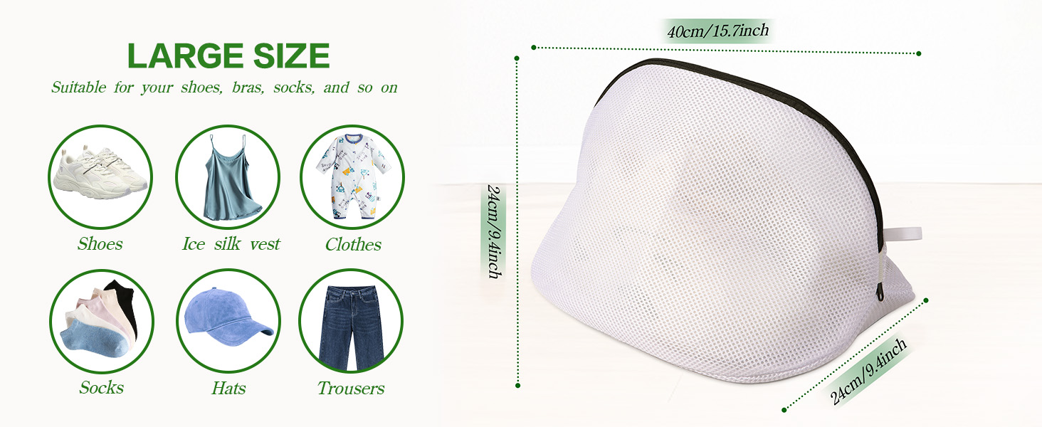 4 Pack Shoe Washing Bag, Shoe Laundry Bag with Zipper