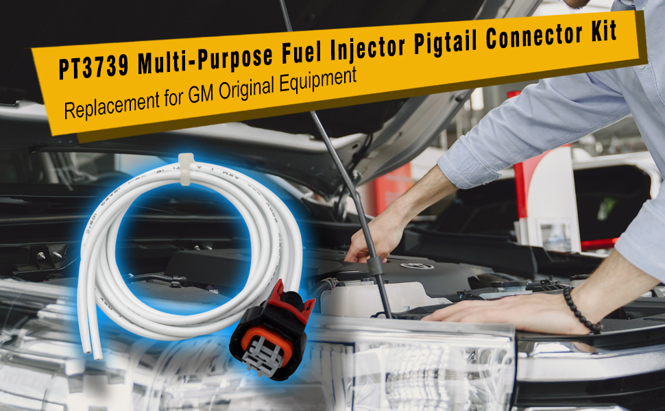 PT3739 MultiPurpose Injector Pigtail Connector 2PCS Upgraded, Fuel Injector Pigtail