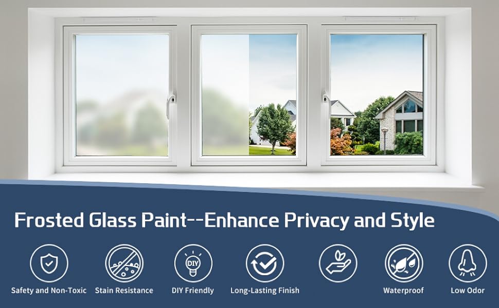 Frosted Glass Paint, Frosted Glass Paint for Windows with Tools, Water